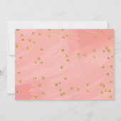 Eerste verjaardag, Glitter Confetti, koraalroze Kaart (Achterkant)