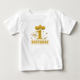 Eerste verjaardag Golden Letter T shirt
