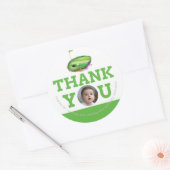 Eerste verjaardag golf gepersonaliseerde foto ronde sticker (Envelop)