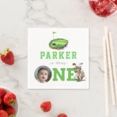 Eerste Verjaardag Golf Party gepersonaliseerde fot Servet (Insitu)