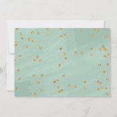 Eerste Verjaardag, Gouden Glitter Confetti, mintgr Kaart (Achterkant)