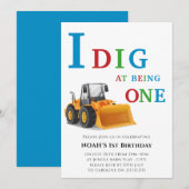 Eerste verjaardag graver thema kaart (Voorkant / Achterkant)