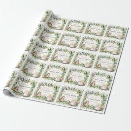 Eerste verjaardag Groene Pastel Fee - Cadeaupapier