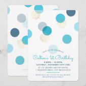 EERSTE VERJAARDAG grote confetti vlekken jongen bl Kaart (Voorkant / Achterkant)