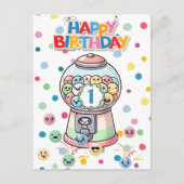 Eerste Verjaardag Gumball Machine Grappig Schattig Briefkaart (Voorkant)