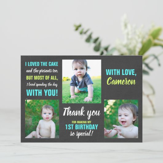 Eerste verjaardag Hartelijk dank Kaart (Staand voorkant)