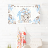 Eerste verjaardag Herfst Elephant Boy Banner (Insitu)