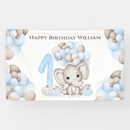 Eerste verjaardag Herfst Elephant Boy Banner