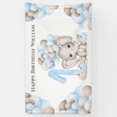 Eerste verjaardag Herfst Elephant Boy Banner (Verticaal)