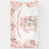 Eerste Verjaardag Herfst Olifant Meisje Ballonnen  Spandoek (Verticaal)