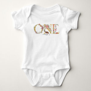 Eerste verjaardag Hert Bloemrijke Waterverf Baby B Romper