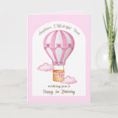 Eerste Verjaardag Hete Luchtballon Groet Kaart (Voorkant)