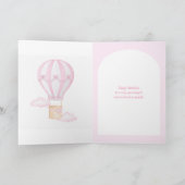 Eerste Verjaardag Hete Luchtballon Groet Kaart (Binnen)