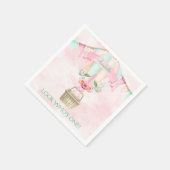 Eerste verjaardag Hete Luchtballon Mint Roze Perzi Servetten (Hoek)