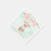 Eerste verjaardag Hete Luchtballon Mint Roze Perzi Servetten (Hoek)