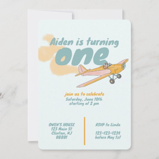 Eerste Verjaardag, hondenliefhebber, vliegtuiglief Kaart (Voorkant)