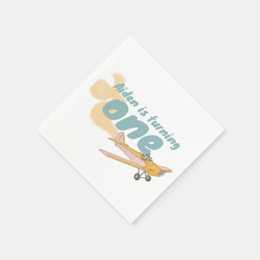 Eerste Verjaardag, hondenliefhebber, vliegtuiglief Servet (Hoek)