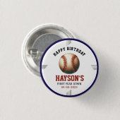 Eerste Verjaardag Honkbal Feestje Ronde Button 3,2 Cm (Voorkant /achterkant)