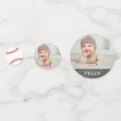 Eerste Verjaardag Honkbal Krijtbord Verjaardagsfee Confetti (Voorkanten)