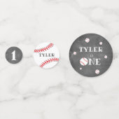 Eerste Verjaardag Honkbal Krijtbord Verjaardagsfee Confetti (Achterkanten)