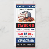 Eerste Verjaardag Honkbal Ticket 1e Verjaardagsfee Kaart (Voorkant)