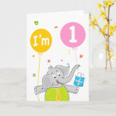 Eerste verjaardag Ik ben 1 jaar oud Kaart (Gele Bloem)