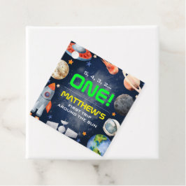 Eerste verjaardag in de buitenruimte bedankjes labels