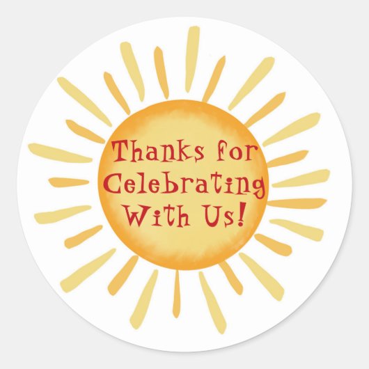 Eerste verjaardag in de zon voor de eerste reis ronde sticker (Voorkant)