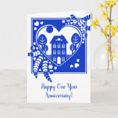 Eerste verjaardag in huis kaart (Gele Bloem)