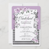 Eerste verjaardag in Onederland Chic Floral Fairyt Kaart (Voorkant)