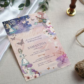 Eerste verjaardag in Onederland Magical Wonderland Folie Uitnodiging