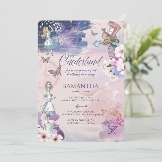 Eerste verjaardag in Onederland Magical Wonderland Kaart (Staand voorkant)