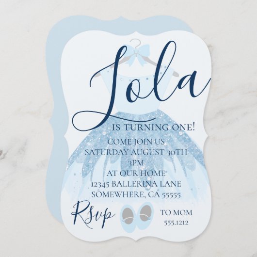 EERSTE VERJAARDAG INVITE KAART (Voorkant / Achterkant)