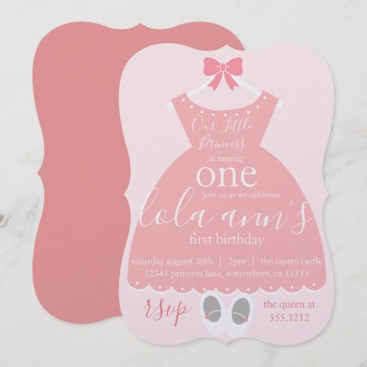 EERSTE VERJAARDAG INVITE KAART (Voorkant / Achterkant)