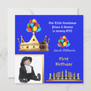 Eerste verjaardag jongen 1e heer prins genie kaart