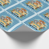 Eerste Verjaardag Jongen Aangepaste Naam Safari Di Cadeaupapier (Hoek)