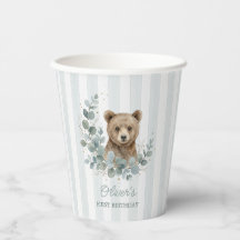 Eerste verjaardag jongen Eucalyptus Beer Goud