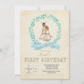 Eerste Verjaardag Jongen Herten uitnodiging (Voorkant)