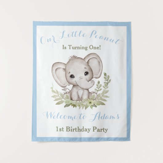 Eerste verjaardag jongen welkom teken tapijt wandkleed (Voorkant)