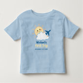 Eerste Verjaardag Jongen Whimsical Vliegtuig Zon & Kinder Shirts (Voorkant)