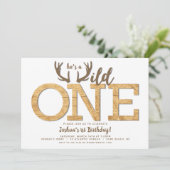 Eerste Verjaardag Jongen Wild One Kaart (Staand voorkant)