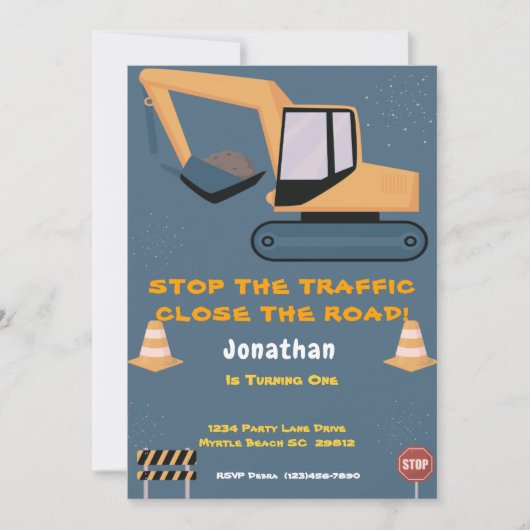 Eerste Verjaardag Jongens Bouwfeest Kaart (Voorkant)