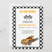 Eerste verjaardag jongens race auto uitnodigingen (Voorkant)