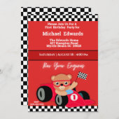 Eerste verjaardag jongens race auto uitnodigingen (Voorkant / Achterkant)