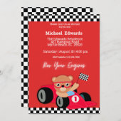 Eerste verjaardag jongens race auto uitnodigingen (Voorkant / Achterkant)