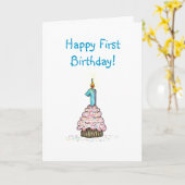 Eerste verjaardag Kaart (Gele Bloem)