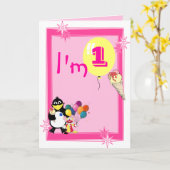 Eerste Verjaardag Kaart (Gele Bloem)