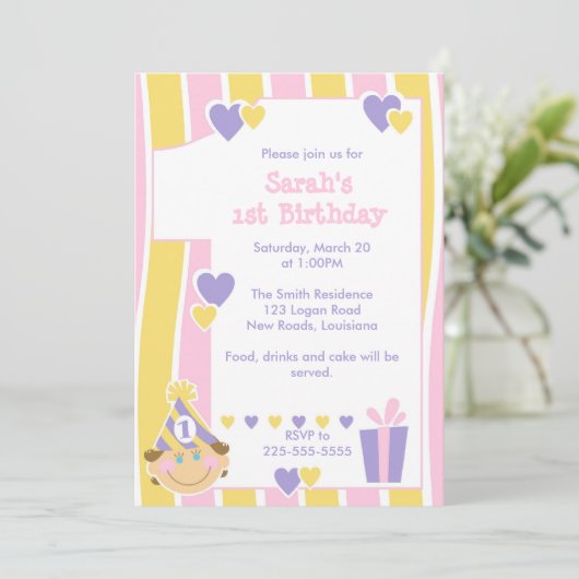 Eerste verjaardag kaart (Staand voorkant)