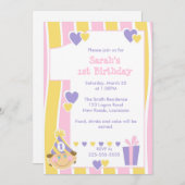 Eerste verjaardag kaart (Voorkant / Achterkant)