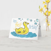 Eerste verjaardag kaart (Gele Bloem)